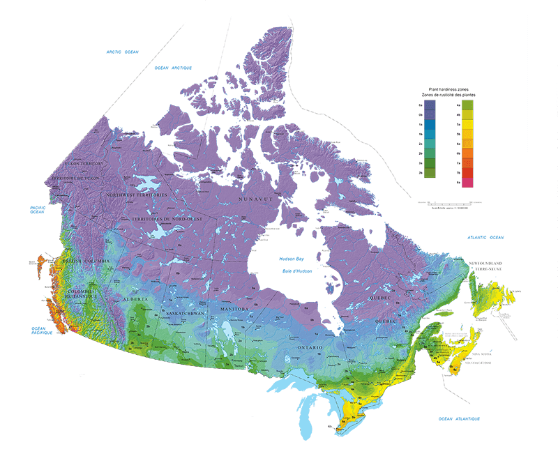 Canada Hardiness Zone Map 2010
