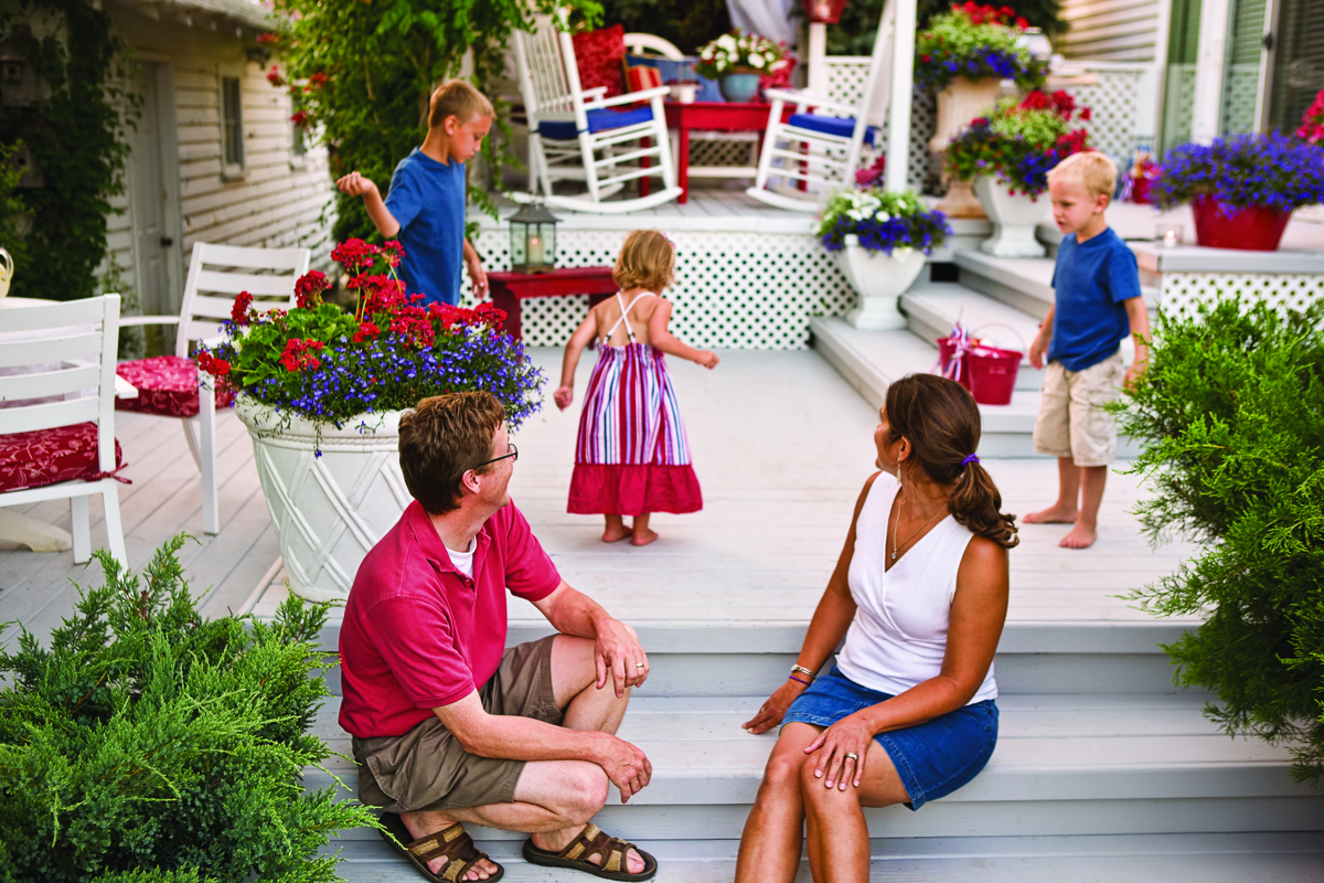 Group of people enjoying a 4th of July gathering