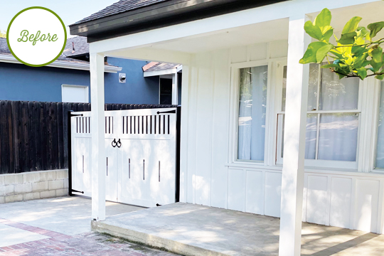 Privacy patio before